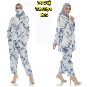 SeteLan Set Rayon TieDye AuRoRa kekinian Free Masker Big Size XXXXXL SUPER JUMBO 5XL 3542# 3541# 3559#