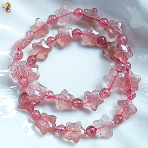 Premium Grade Strawberry Quartz Star Bracelet