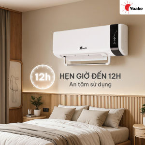 Máy Sưởi Gốm Yoake YK-HT206 Công Nghệ PTC Ceramic Đảo Hướng Gió Hẹn Giờ Điều Khiển An Toàn