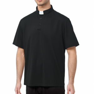Mens Clergy Tab Collar Polo Shirt Short Sleeve Pastor Minister Preacher Shirt
