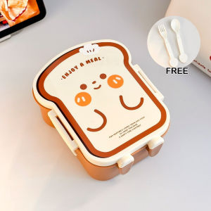 Student Hamburger Lunch Box Bento Box Salad Fruit Container Partitioned Airtight Food Container with Cutlery