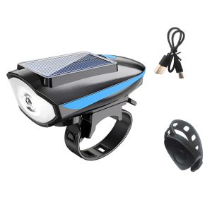 MUQZI Waterproof Solar Bicycle Light High Brightness 3 Modes LED Bike Front Lamp Cycling Accessories USB Rechargeable Night Riding Lamp Cycling Equipment