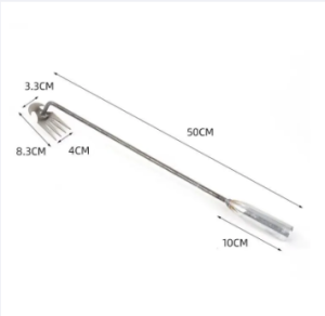 Weeding Uprooting Tool 4 Teeth Dual Purpose Steel Forged Weed Puller Hand Remover Tool for Garden