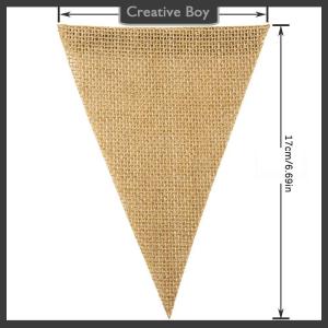 [Creative] 13 Flags Vintage Jute Hessian Burlap Bunting Banner Wedding party Photography Props Celebration Party Decoration Banner