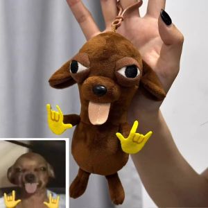 Lovinland Đồ chơi chó cưng bằng nhung vui nhộn móc khóa gắn mặt dây thời trang dễ thương Chihuahua treo túi trang trí móc khóa trang trí bạn bè quà tặng cho cặp đôi