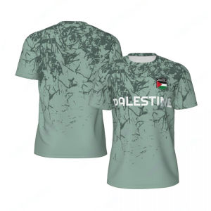 [Local Stock] HBESTY Halloween Christmas Summer Trend 3D National Emblem Printed T-shirts Casual Oversized Sports Tees Fashion Palestine Flag Graphic Football T Shirts