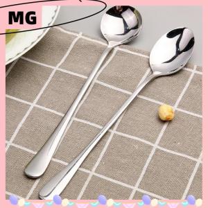 【Magical House】[ New Hot Fashion] Long Handled Stainless Steel Coffee Spoon Ice Cream Dessert Tea Spoon For Picnic Kitchen Accessories Spoon Coffee Bean