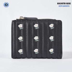 Dompet Wanita Bordir Bunga Elegant Dompet Koin Genggam
