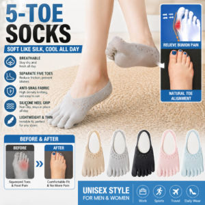 5 Toe Socks Women Men Anti Snag Invisible Low Cut Liner Socks Sheer Velvet Thin Summer Boat Socks for Flats Loafers Run Resistant