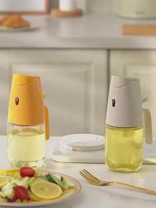 470ML Glass Oil Sprayer Bottle 2-in-1 Kitchen Oil Dispenser Spray & Pour Oil Bottle Anti-Drip Cooking Oil Container