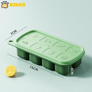【N2HAO】 1Pc 8 Cell Food Grade Silicone Mold Ice Grid With Lid Ice Case Tray Making Mould Ice Storage Box Reusable DIY Kitchen Gadget