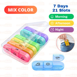 Weekly Pill Box 7 Day Bekas Ubat Pill Travel Pill Box Kotak Ubat Harian Bekas Ubat Pil Medicine Box Pill Organizer 藥盒