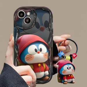 Lovely Doraemon Pendant Cartoon Wave Border Phone Case Soft TPU Back Cover For Samsung Galaxy A02 A02S A03 A03S A03 Core A04 A04E A04S A05S A10 A10S A11 A12 A13 A14