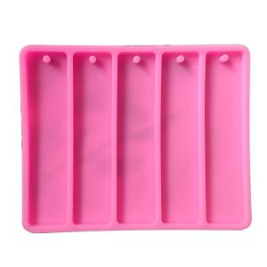 Rectangle Silicone Bookmark Mold DIY Bookmark Mould with Hole Making Epoxy DIY Craft Silicone Pink Resin Mold