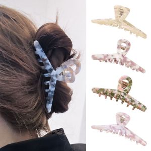 TRENDY EDGE Hair Clip Fresh Acetate Hair Claw Solid Color Shark Clip Simple Hair Claw Personalized Hairpin Cross Shark Clip Girls
