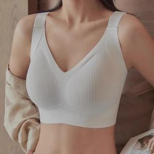 Women Padded Side-Support Wire-Free Bra Wide Strap Comfort Lingerie Plus Size M-2XL Everyday Intimates Set