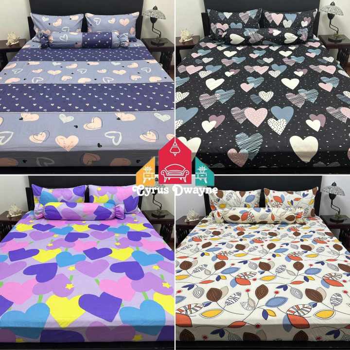 Hearts Designs 3in1 Canadian Cotton Bedsheets Lazada PH