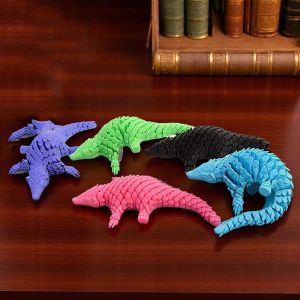 JOY TOY Movable Joints 3D Printed Pangolin Realistic Cartoon 3D Printed Pangolin Model 3D Printed Articulated Animal Handicraft Pangolin Ornament Children