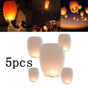 5Pcs 12Inch Sky Lantern Kongming Lanterns White Flying Wishing Lamp Wishing Light Lantern
