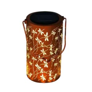 FOUNDTWO Butterfly/Flower Hanging Solar Lanterns Solar Powered Portable LED Solar Night Light Atmosphere Light Hollow Out Wind Chime Hanging Lamp Home Decoration