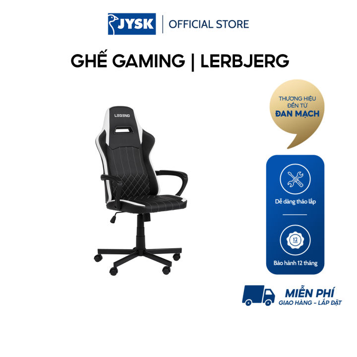 Ghế gaming | JYSK Lerbjerg | da PU | đen/trắng | R67xS70xC122/132cm