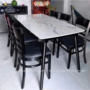 BÀN ĂN CƠM 6 GHẾ BÀN ĂN GIẢ ĐÁ SIÊU BỀN - thiết kế bên trong NGỌC MAI
