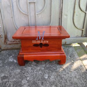 Đế Gỗ Hương Chữ Nhật Chân Loa Trơn Cao 18cm