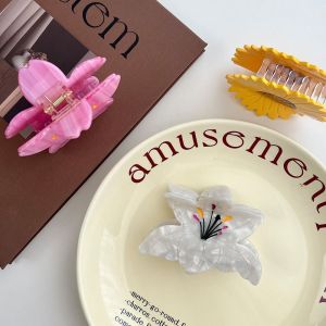 CHCA ปิ่นปักผม ที่หนีบผมรูปดอกไม้ ดอกทานตะวัน หมวก คลิปผมกรดอะซิติก หวาน แบบเกาหลี คลิปฉลาม สาวๆ