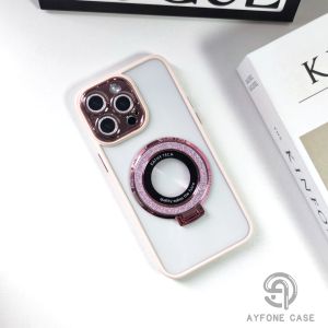 CASE GLITTER MAGNETIC BRACKET FOR IPHONE 15 15PRO 15PROMAX 14 14PRO 14PROMAX 13 13PRO 13PROMAX TRANSPARAN SHOCKPROOF COVER - AYFONE CASE AF-019