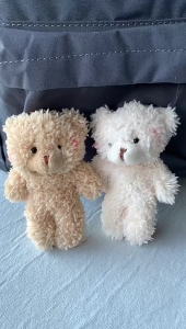 Blush Bear Pendant Lovely Mini Bear Doll Plush Key Chain Backpack Decors Handbag Accessory Kids Gift Goodie Bag Fillers