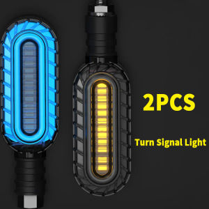PMShop LED Turn Signal Light 12V Motorcycle Stop Signals Flowing Water Flasher 2 In 1 Blinker Tail Lamp Universal Moto Burnt Titanium Plating Brake Light 2PCS