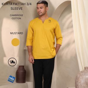 KURTA FATTAH 3/4 SLEEVE  | KAIN CAMBRIDGE COTTON (REGULAR FIT) BY BEAUFIT