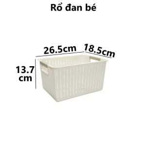 Rổ Đan Chữ Nhật Nhựa VIỆT NHẬT - Có Nắp Không Nắp Đựng Tài Liệu Bánh Kẹo Đồ Bé