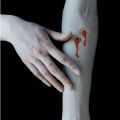 Xăm Dán Kinh Dị Hoá Trang Chủ Đề Halloween Hình Vết Thương, Vết Khâu, Máu Meo, Giòi, Bàn Tay, Xương. 