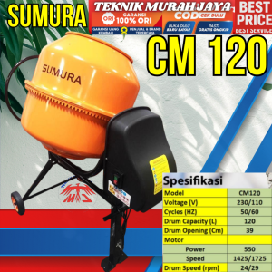 SUMURA CM120 Mesin Molen Pengaduk Semen 120L / Concrete Mixer Dinamo Molen Listrik Aduk Semen 120 Liter CM 120 CM-120 SUMURA SEALER CUPSEALER