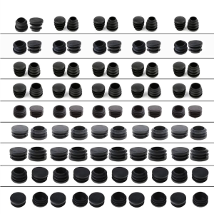 10 Pcs Furniture Finishing Feet Protectors Pads Round Plastic Plug Black End Cap for Metal Tubing Fences Furnitures