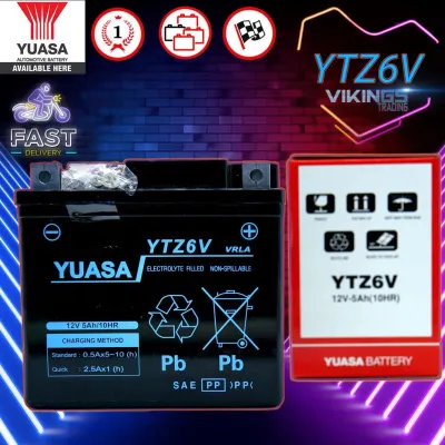 YTZ6 YTZ6V VIKINGS 100% ORIGINAL AUTHENTIC JAPAN YUASA BATTERY YTZ6V SEALED MF Honda RS150 PCX AIR BLADE
