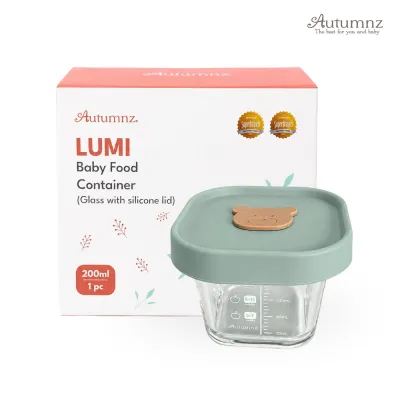 Autumnz LUMI Baby Food Container (Glass with Silicone Lid) 200ml/pc