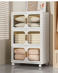 Rak Plastik Susun Transparan  Lemari Penyimpanan Multifungsi  / Rak Susun Baju / Rak Dapur