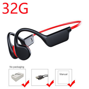 Bone Conduction Headphones IPX8 Waterproof Bluetooth Wireless Earphone MP3 Player With 32G RAM Bluetooth MP3 Dual Mode Earphone for Swimming Sports With Power Display for Swimming Pool Music