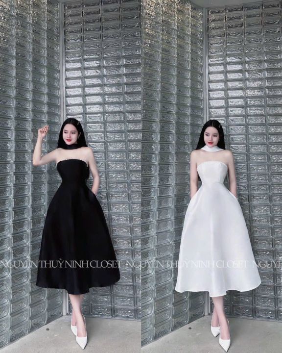Đầm công chúa xòe cúp ngực phối tay lưới | Shopee Việt Nam