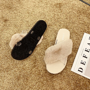 QLshop มาใหม่รองเท้าแตะแฟชั่นแต่งขนฟู รองเท้าแตะแบบสวมสีพื้นเรียบๆมีให้เลือก 4 สี รองเท้าแตะผญดีเทลดีใหม่ไม่ซ้ำใคร