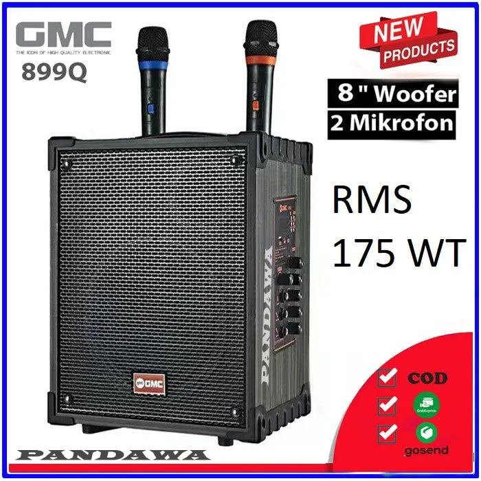 SPEAKER PORTABLE BLUETOOTH GMC 899Q Ukuran inch FREE MIC Bh