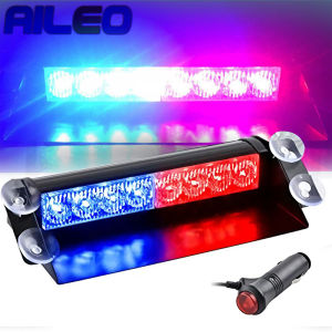Red and Blue Law Warning Strobe Lights with Suction Cups Warning Signal Light Bar Strobe Blinker