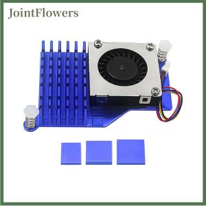 JointFlowers Pwm Tốc Độ Có Thể Điều Chỉnh Fan Đen Bạc Màu Xanh Làm Mát Tản Nhiệt Cho Raspberry Pi 5 Hoạt Động Mát Nhôm Tản Nhiệt
