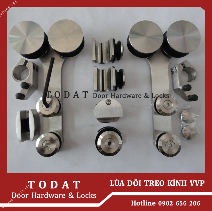 Bộ lùa đôi phi 25, Bộ bánh xe treo cửa kính cường lực lùa 2 cánh - Lùa ...