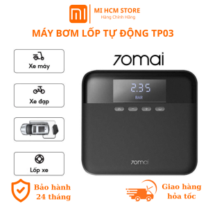 Máy Bơm Lốp Ô tô Xiaomi 70MAI TP03 Đa Năng Tự Ngắt Cho Xe Áp Suất Lớn Nhỏ Gọn Bơm Khoẻ Hàng Chính Hãng Bảo hành 2 năm