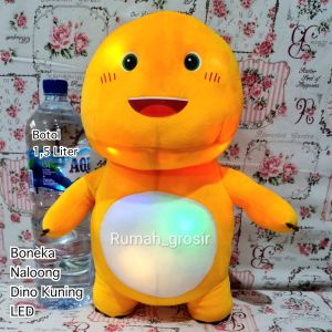 (Rumah Grosir) Boneka Nailong Jumbo Naloong Dino Kuning Plush Dinosaurus Gemoy Viral LED Lampu