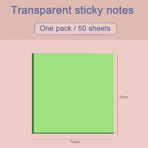 50 Sheets Transparent Notepad Kawaii Sticky Notes Memo Pads PET Adhensive Waterproof Stationery Stickers School Office Supplies