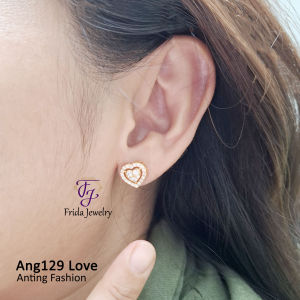 Anting Love Mata Elegan Mewah Model Stud Anti Karat Perhiasan fashion Import premium ang129